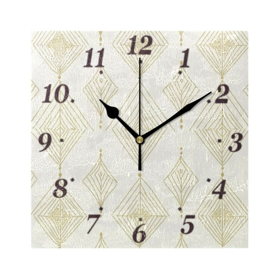 7.78in Art Deco Square Wall and Table Clock Dual Use Vintage Design in Black or Gold