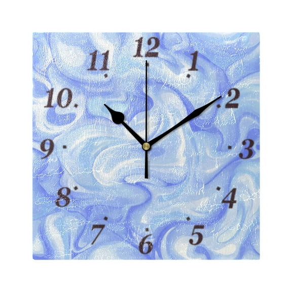 7.78in Blue and White Soft Pattern Square Wall and Table Clock Dual Use Vintage Design in Black or Gold