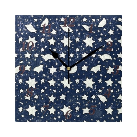 7.78in Celestial Patterns Design Square Wall and Table Clock Dual Use Vintage Design in Black or Gold