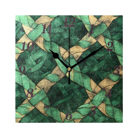 Celtic Knots Pattern Wall Clock Square Clock Decoration Creative Clock Dual Use Black Pointer 7.78in