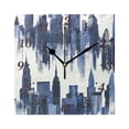 thumbnail image 1 of Cityscape Wall Clock Square Clock Decoration Creative Clock Dual Use Black Pointer 7.78in, 1 of 10