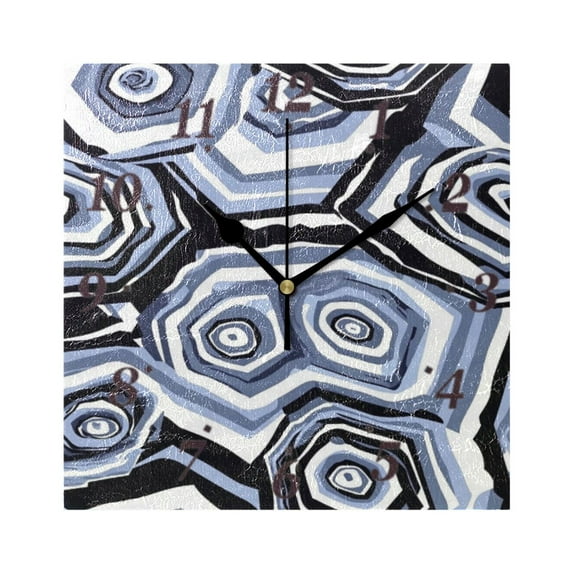 Concentric Circle Pattern Wall Clock Square Clock Decoration Creative Clock Dual Use Black Pointer 7.78in