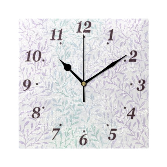 7.78in Delicate Leaf Patterns Square Wall and Table Clock Dual Use Vintage Design in Black or Gold