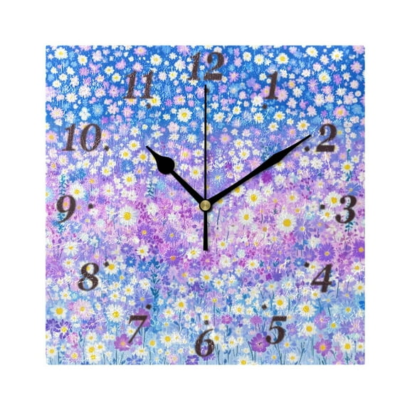 7.78in Dream Garden Square Wall and Table Clock Dual Use Vintage Design in Black or Gold