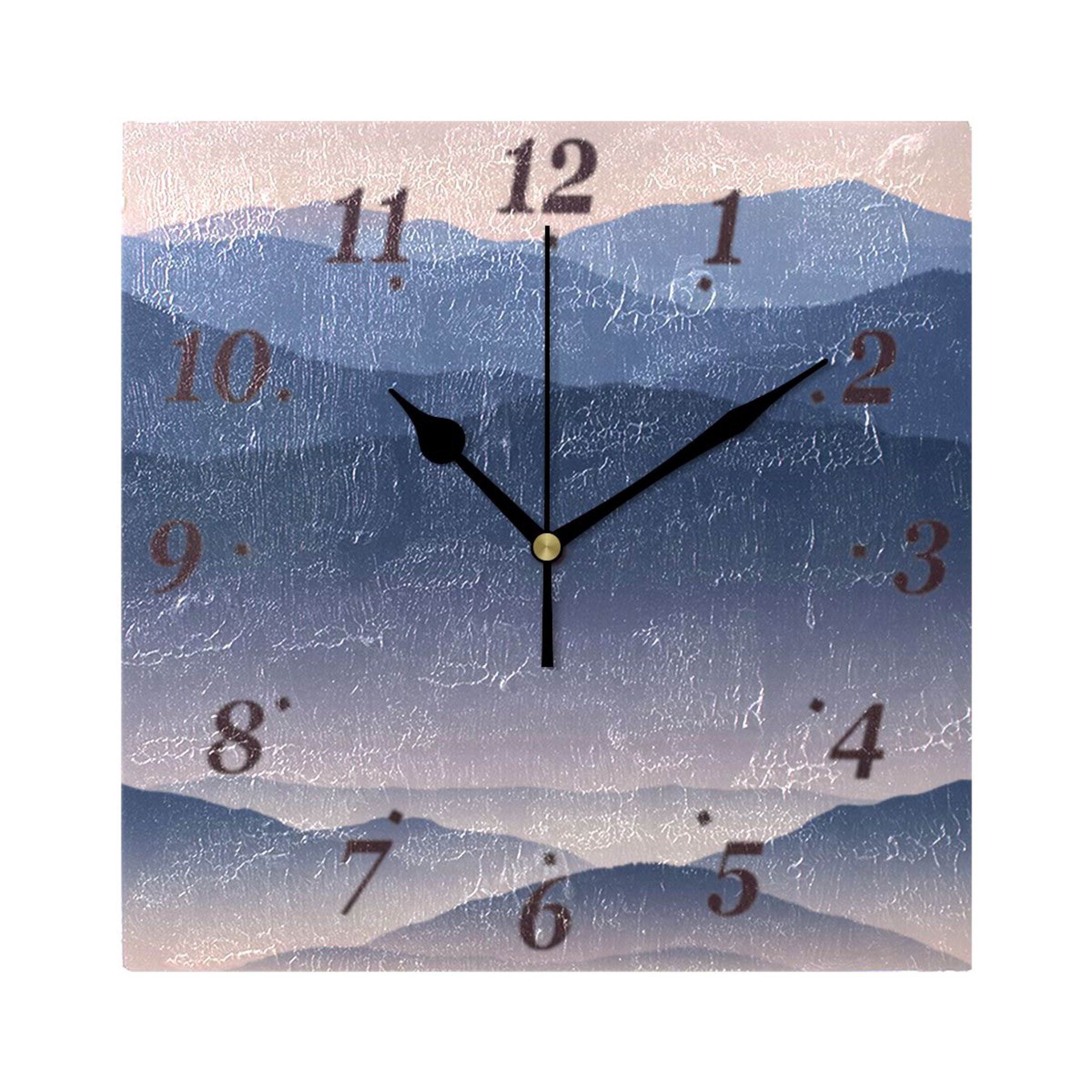 7.78in Dusk Landscape Square Wall and Table Clock Dual Use Vintage ...