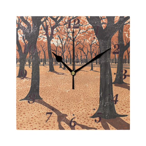 Dusk Wall Clock Square Clock Decoration Creative Clock Dual Use Black Pointer 7.78in