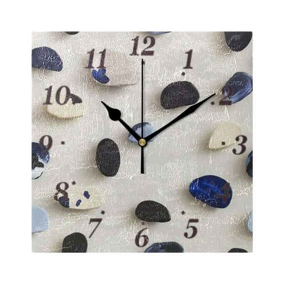 Gemstone Wall Clock Square Clock Decoration Creative Clock Dual Use Black Pointer 7.78in