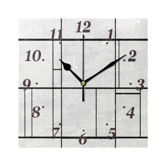 Geometric Layout Design Wall Clock Square Clock Decoration Creative Clock Dual Use Black Pointer 7.78in