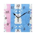 thumbnail image 1 of Happy Cat Faces Wall Clock Square Clock Decoration Creative Clock Dual Use Black Pointer 7.78in, 1 of 10