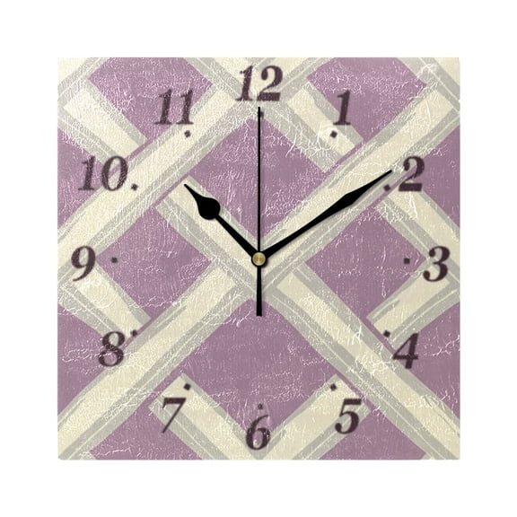 Intersecting Grids Pattern Wall Clock Square Clock Decoration Creative Clock Dual Use Black Pointer 7.78in
