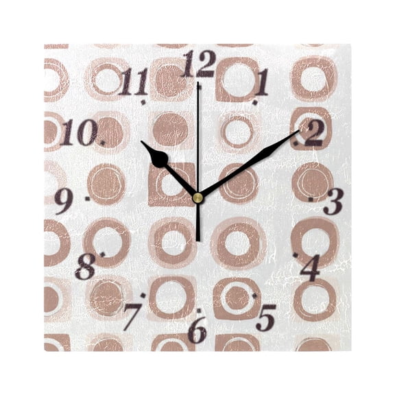 Light Colored Squares Pattern Wall Clock Square Clock Decoration Creative Clock Dual Use Black Pointer 7.78in