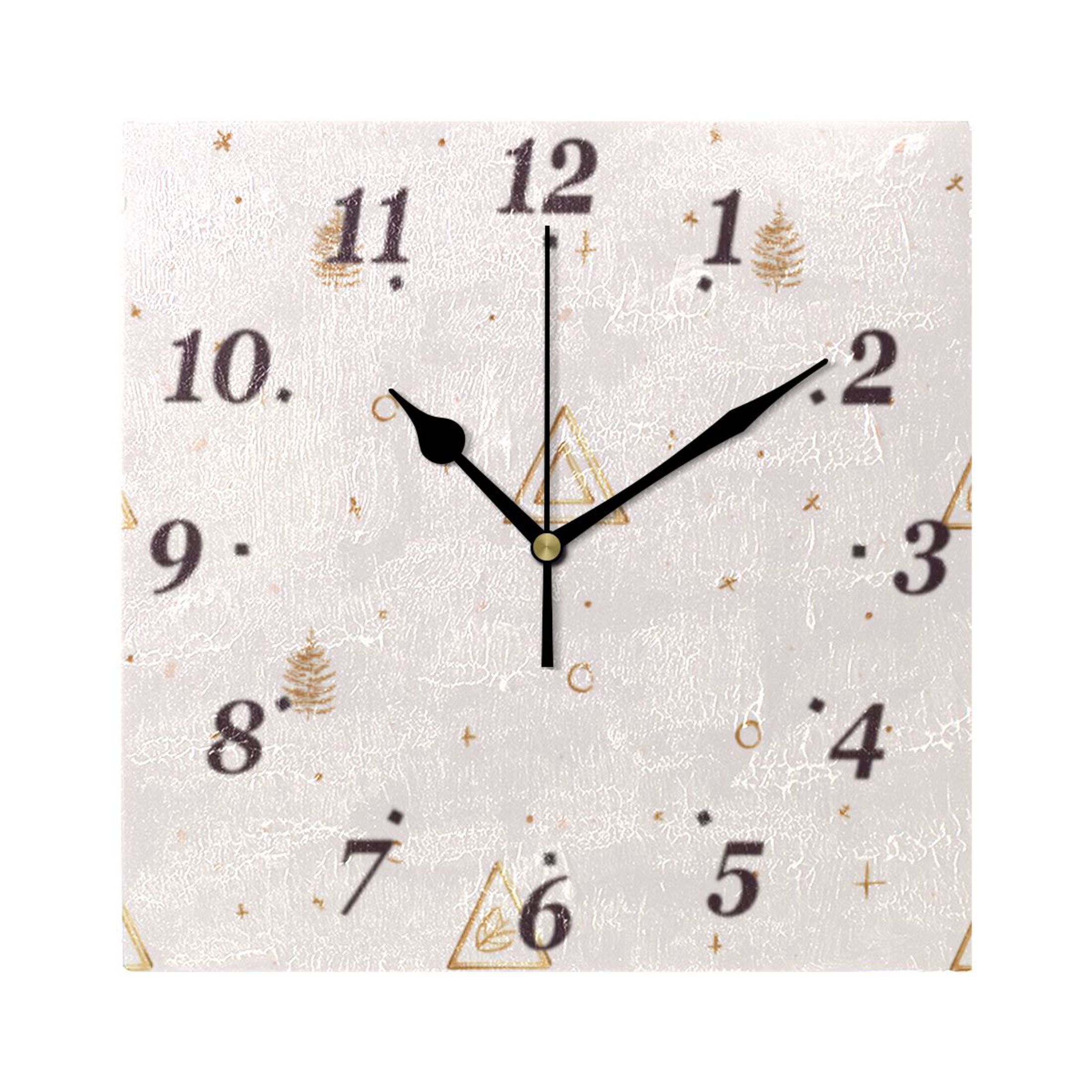 7.78in Light Pastel Triangles Square Wall and Table Clock Dual Use ...