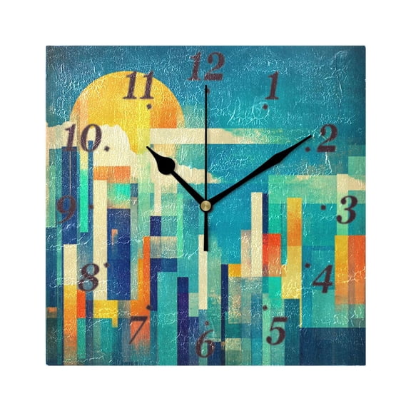 7.78in Modern Design City Square Wall and Table Clock Dual Use Vintage Design in Black or Gold