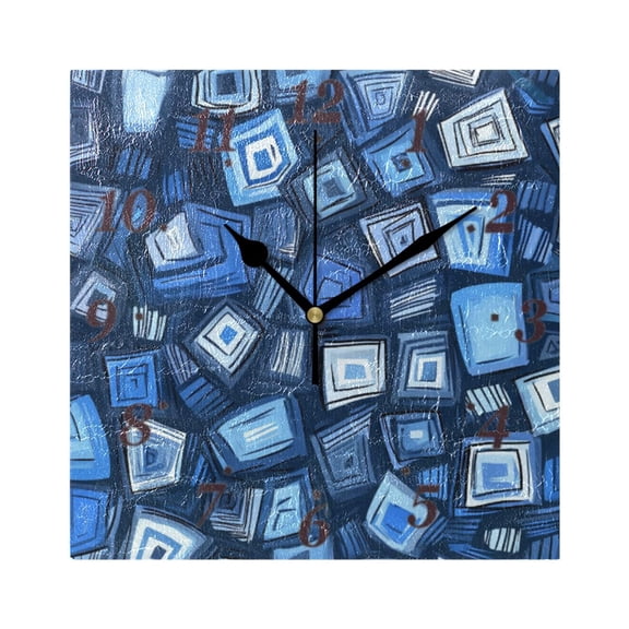 7.78in Modern Square Pattern Square Wall and Table Clock Dual Use Vintage Design in Black or Gold