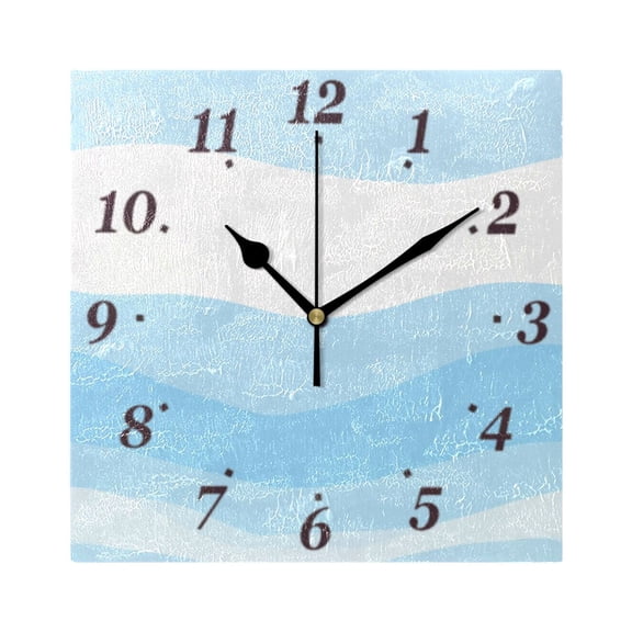7.78in Modern Waves Pattern Square Wall and Table Clock Dual Use Vintage Design in Black or Gold