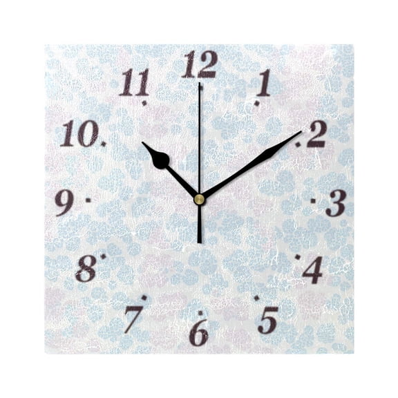 Pastel Flower Dots Wall Clock Square Clock Decoration Creative Clock Dual Use Black Pointer 7.78in