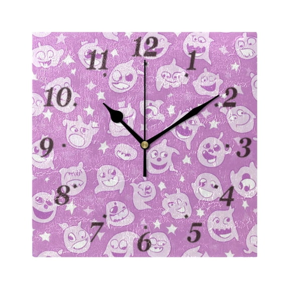 Pink Imp Wall Clock Square Clock Decoration Creative Clock Dual Use Black Pointer 7.78in