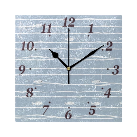7.78in Simple Striped Pattern Square Wall and Table Clock Dual Use Vintage Design in Black or Gold