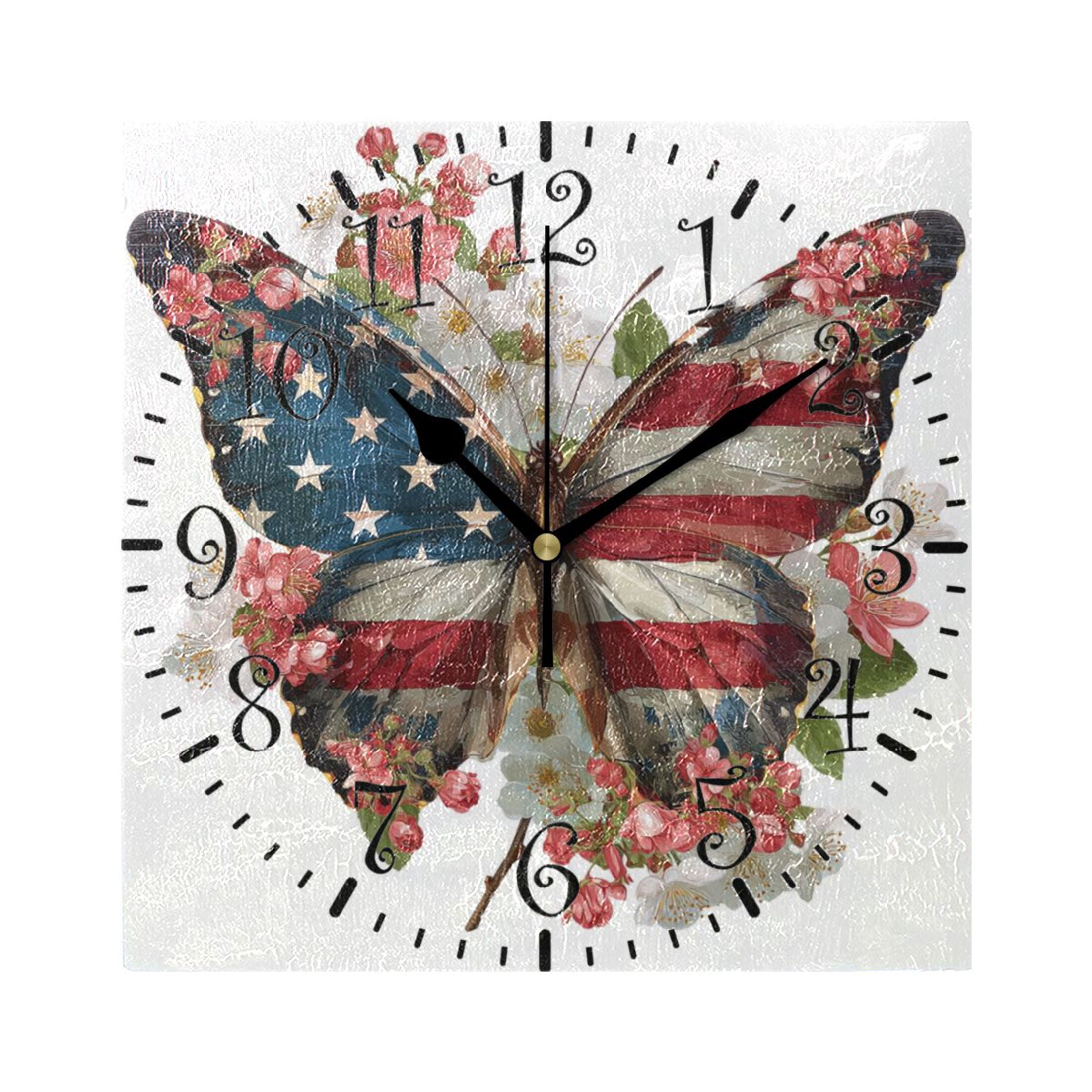 7.78in Square Artistic Wall Clock Dual-Purpose Tabletop & Hanging Decor ...