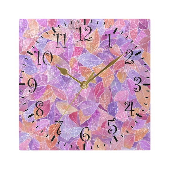 7.78in Square Artistic Wall Clock Dual-Purpose Tabletop & Hanging Decor Silent Non-Ticking Clocks for Home Office small Colors Shapes