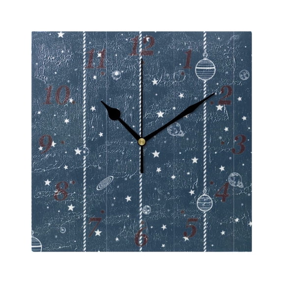 Stellar Patterns on Strings Wall Clock Square Clock Decoration Creative Clock Dual Use Black Pointer 7.78in
