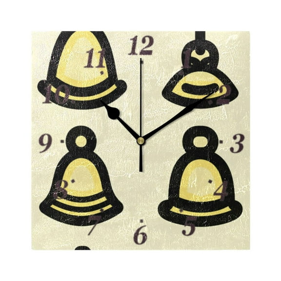 7.78in Stylish Bell Designs Square Wall and Table Clock Dual Use Vintage Design in Black or Gold