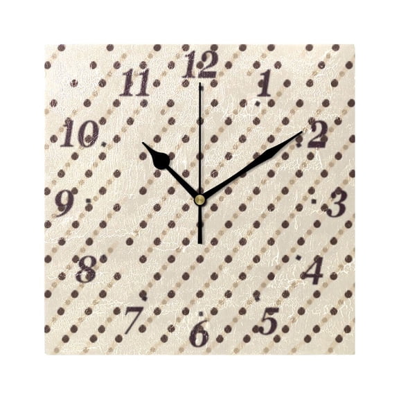 Stylish Dots Pattern Wall Clock Square Clock Decoration Creative Clock Dual Use Black Pointer 7.78in