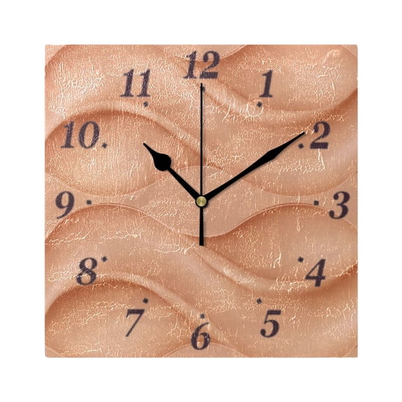 7.78in Wave Pattern Design Square Wall and Table Clock Dual Use Vintage Design in Black or Gold