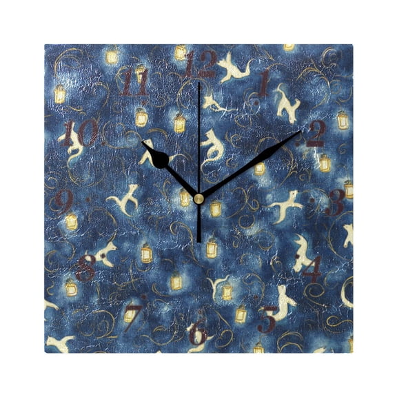 Whimsical Style Bears Wall Clock Square Clock Decoration Creative Clock Dual Use Black Pointer 7.78in