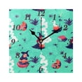 thumbnail image 1 of Witches Brewing Potions Wall Clock Square Clock Decoration Creative Clock Dual Use Black Pointer 7.78in, 1 of 10