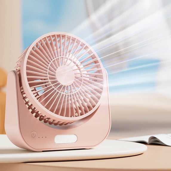7.7x8.3 Inch Desk Fan, USB Quiet Fan, Type-C Rechargeable Fan, 90° Adjustable 3 Speed Silent Fan for Office Dorm Study Bedroom Home(1Pcs, Pink)