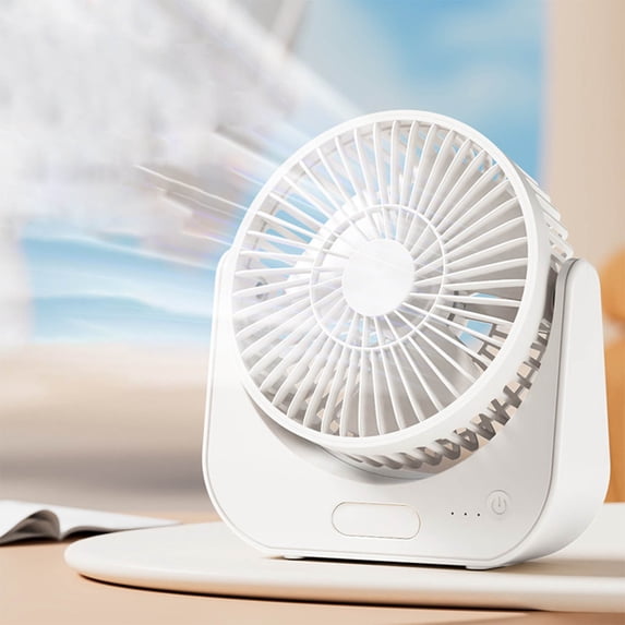7.7x8.3 Inch Desk Fan, USB Quiet Fan, Type-C Rechargeable Fan, 90° Adjustable 3 Speed Silent Fan for Office Dorm Study Bedroom Home(1Pcs, White)