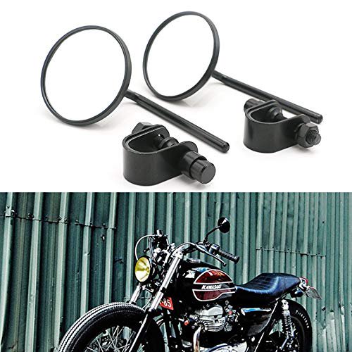 7/8"-1" Round Handlebar Rear View Side Caliper Mirror For Cafe Racer Cruiser Chopper Dyna 1200 883