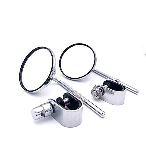 7/8"-1" Round Handlebar Rear View Side Caliper Mirror For Cafe Racer Cruiser Chopper Dyna 1200 883