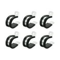 thumbnail image 1 of 7/8"(22mm) Cable Clamp, 304 Stainless Steel Rubber Cushioned Insulated Clamp R Shape Metal Clamps Tube Holder for Pipe Hose Wire Cord Installation 6Pack, 1 of 6