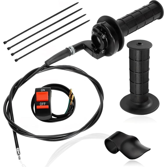 7/8" (22mm) Mini Bike Throttle Cable Handle Grips Assembly Kit Compatible with Coleman CT200U BT200X CC100X Predator 212cc Baja Warrior MB200 MB165 Motovox CRF50 SSR Apollo Pit Dirt Bike Parts