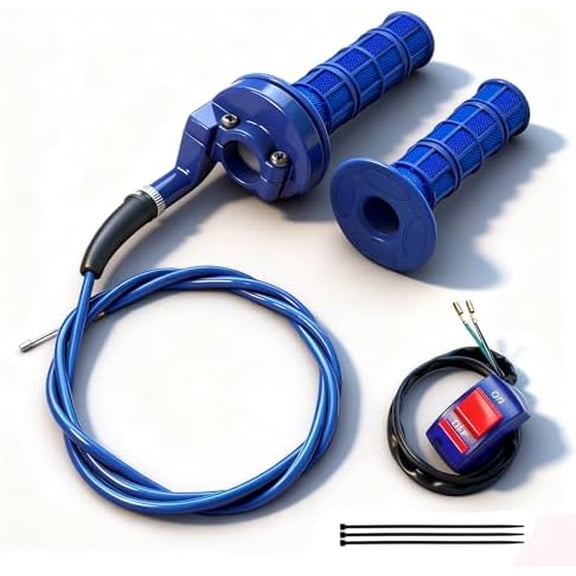 7/8 22mm Twist Throttle Accelerator Handle Grips for Pit Bike Mini Bike Throttle Cable Kit 4-Stroke Dirt Bike Pocket Bike for 50cc 90cc 110cc 125cc150cc 200cc 250cc (Blue)