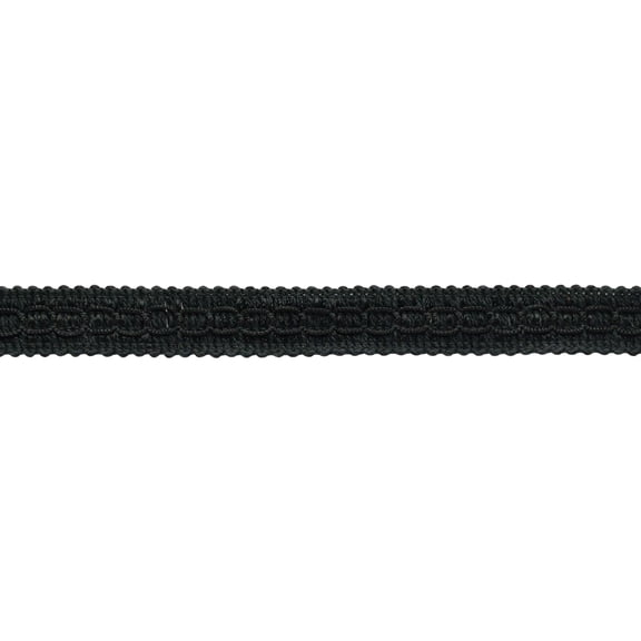 7/8" (2cm) Basic Solid Collection Gimp Braid Trim # 0078SGC, Pure Black #K9 (Jet Black) 24 Yards (72 ft/21.5m)