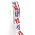 thumbnail image 1 of 7/8" 4th of July Mustaches Grosgrain Ribbon 25 Yard, 1 of 2