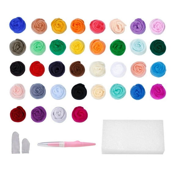 7/8/9/10 Color Needle Felting Supplies with Felting Needle Pen for Beginner Craft Wool Felted Set Felting Supplies