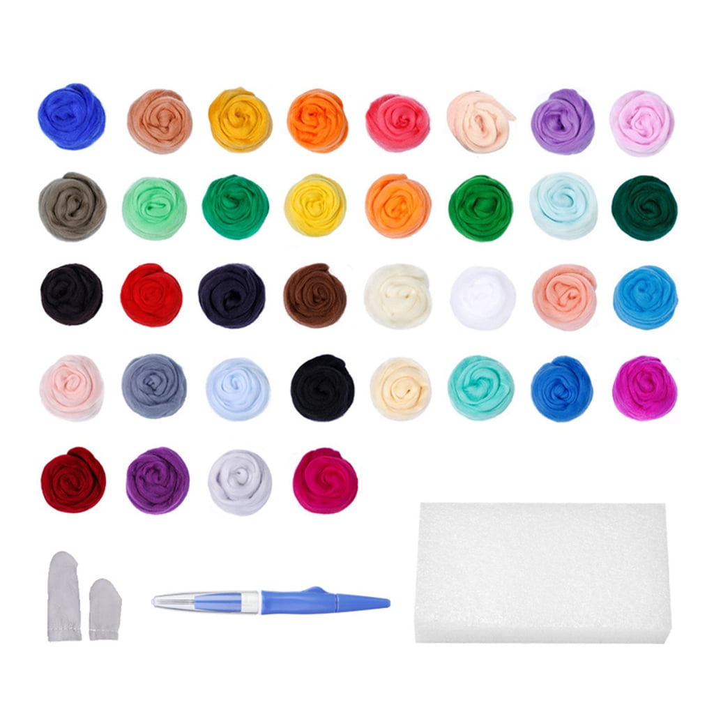 7/8/9/10 Color Needle Felting Supplies with Wool Felt Needle Tool Craft Wool Felted Set for Beginner Wool Felting Craft