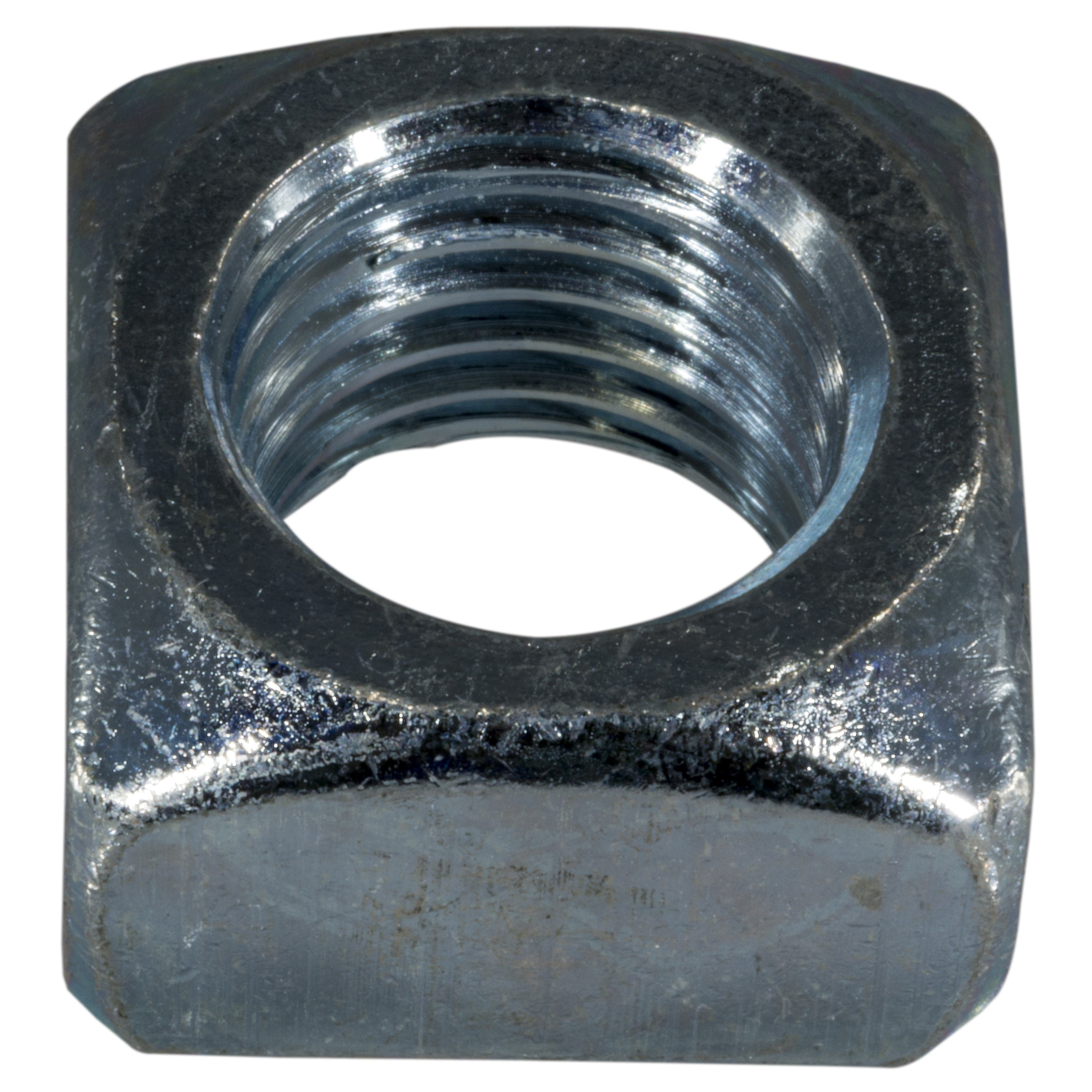 7/8"-9 Zinc Plated Steel Coarse Thread Square Nuts (6 pcs.)