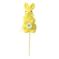 thumbnail image 1 of 7.8" Artificial Flocked Bunny with Daisy Easter Decorations Colorful Cute Foam Rabbit Figurines Spring Table Centerpieces for Wedding Birthday Party Garden Indoor Outdoor Home Decor (Yellow), 1 of 6