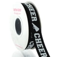 thumbnail image 1 of 7/8" Black/White Cheer Text Grosgrain Ribbon 100 Yard, 1 of 2