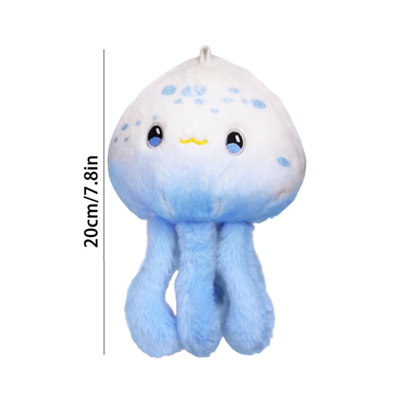 7.8" Blue and White Stuffed Sea Animal, Jellyfish Plush Toy,Ocean Stuffed Animals Toys for Ocean Lovers, Unique Cute Gift, Bedroom Decor, Birthday Gift