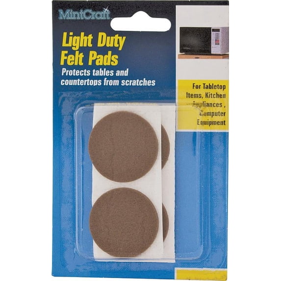 ProSource FE-50220-PS Light Duty Self-Adhesive Furniture Pad, 7/8 in Dia, Round, Felt