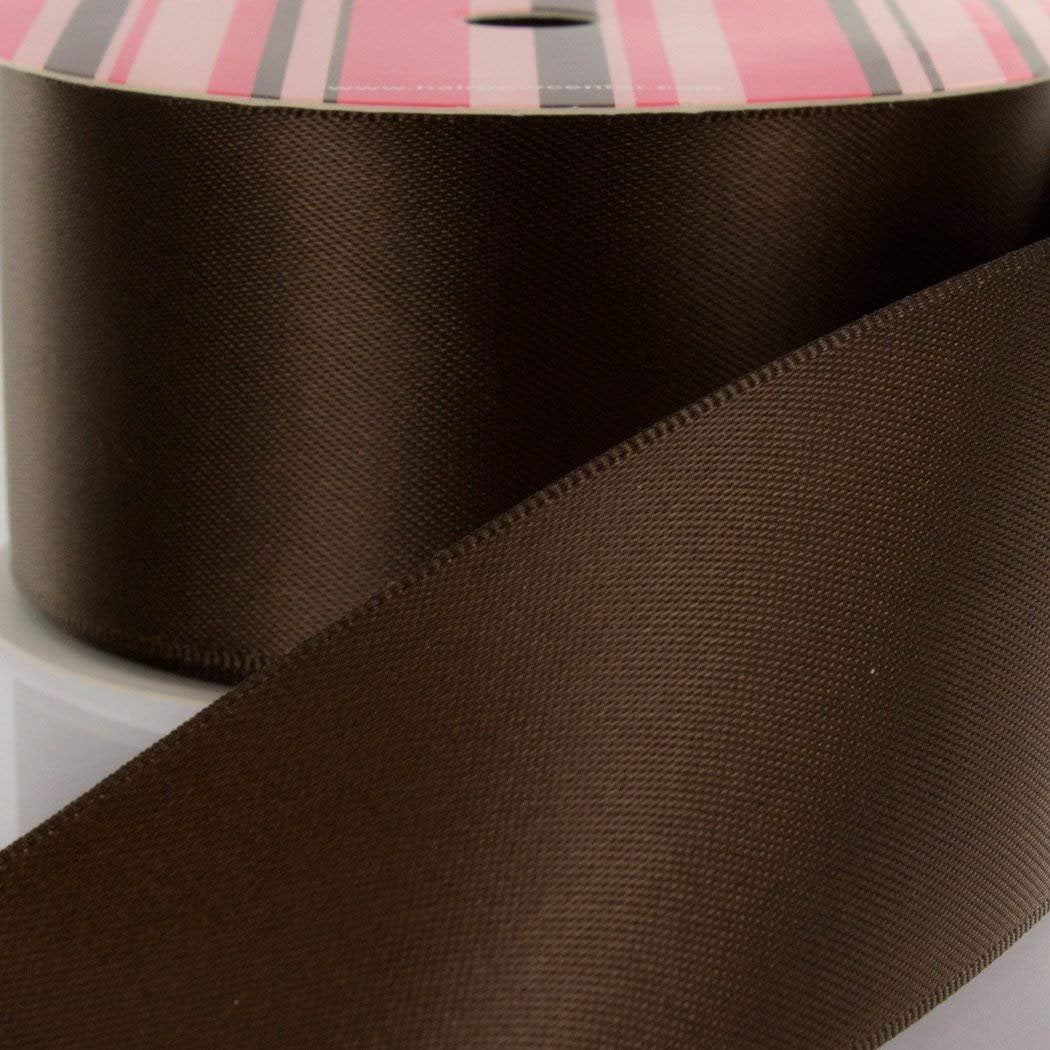 7/8" Brown Double Face Satin Ribbon 50 yard Reel