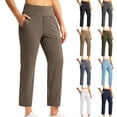 thumbnail image 1 of 7/8 Business Casual Pants for Women Dressy Casual Athletic High Waist Bottoms with Pockets Workout Exercise Pants, S, 1 of 8