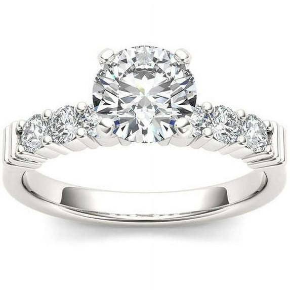 7/8 Carat T.W. Diamond Classic 14kt White Gold Engagement Ring