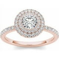 thumbnail image 1 of 7/8 Carat T.W. Diamond Double Halo 14kt Rose Gold Engagement Ring, 1 of 5